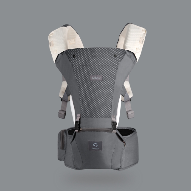 Bebear Mesh Plus Hip Seat Carrier Ash Gray Babymama