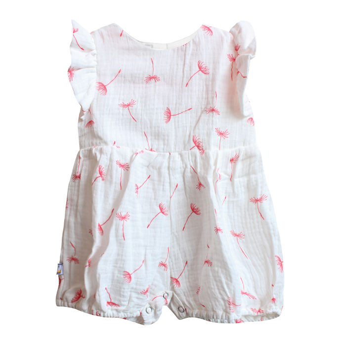 Lil' Tati Orchid Playsuit - Ruffle Sleeves in Crepe - White Dandelion ...