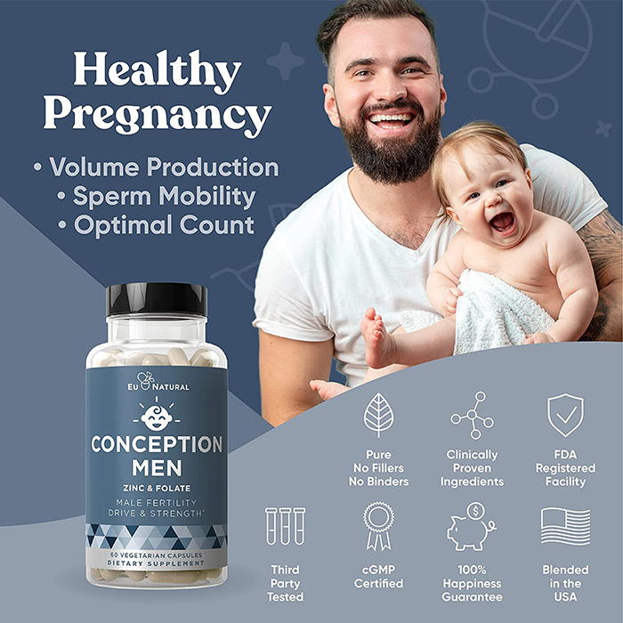 Eu Natural Conception Men Zinc And Folate Male Fertility Drive And Strength