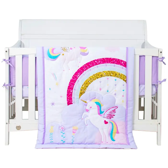 Unicorn cot bumper hot sale set