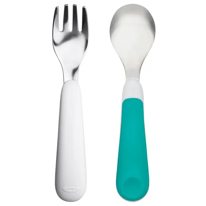 OXO Tot Fork & Spoon Set - Teal