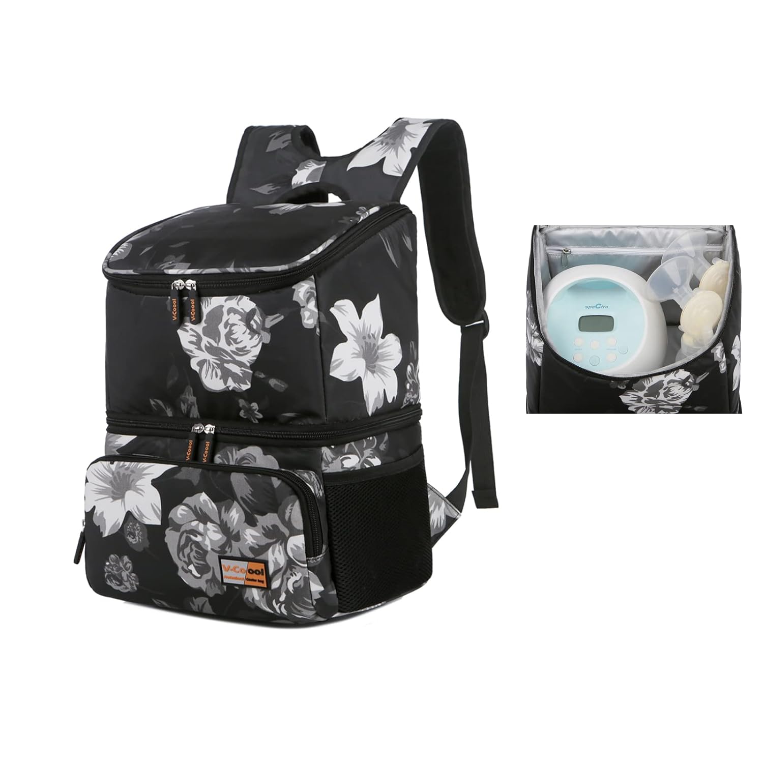 V-Coool Breast Pump Backpack Tote Laptop Pocket Most Breast Pumps + Cooler  Bag
