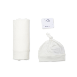 bonnet Swaddle Set - White (1)